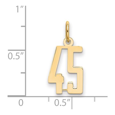 14K Yellow Gold Small Number 45 Pendant – view 2