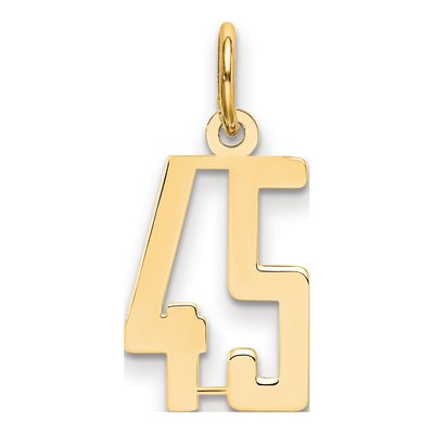14K Yellow Gold Small Number 45 Pendant