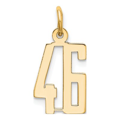 14K Yellow Gold Small Number 46 Pendant