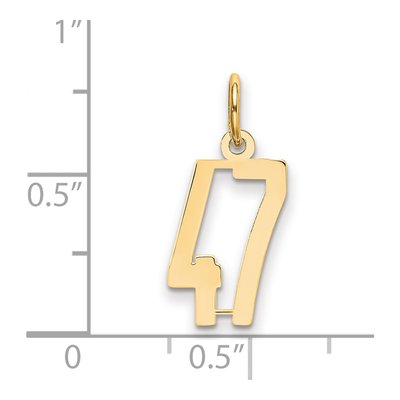 14K Yellow Gold Small Number 47 Pendant – view 4