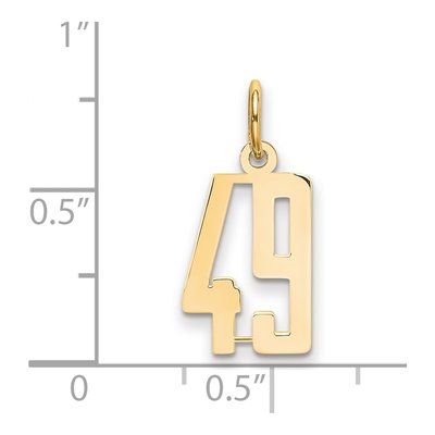 14K Yellow Gold Small Number 49 Charm – view 2