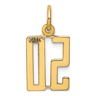 14K Yellow Gold Small Number 50 Charm – view 4