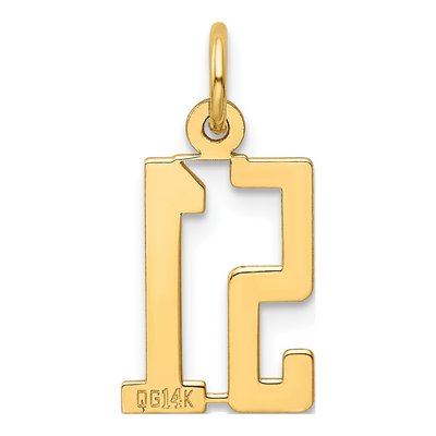 14K Yellow Gold Small Number 51 Charm – view 3