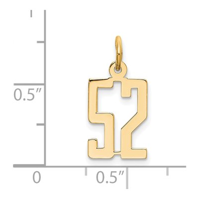 14K Yellow Gold Small Number 52 Charm – view 2