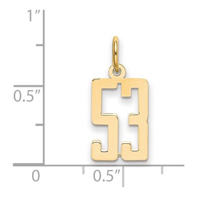 14K Yellow Gold Small Number 53 Pendant – view 5