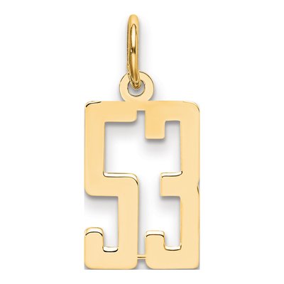 14K Yellow Gold Small Number 53 Pendant