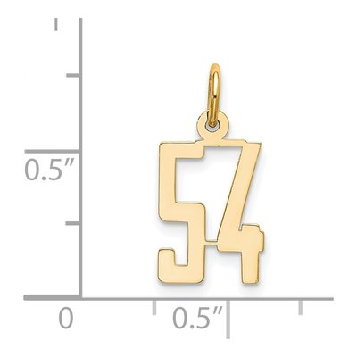 14K Yellow Gold Small Number 54 Pendant – view 2