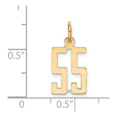 14K Yellow Gold Number 55 Charm – view 3