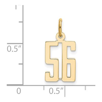 14K Yellow Gold Small Number 56 Charm – view 3