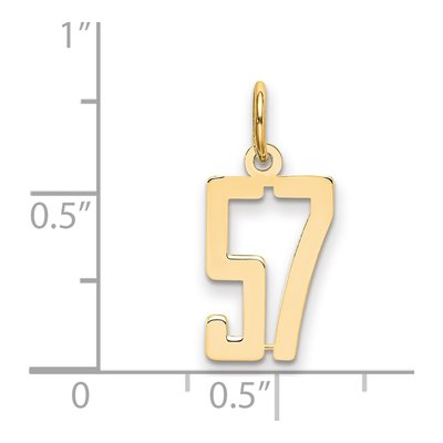 14K Yellow Gold Small Number 57 Charm – view 2