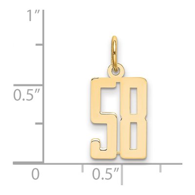 14K Yellow Gold Small Number 58 Pendant – view 4