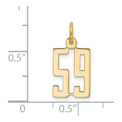 14K Yellow Gold Small Number 59 Pendant – view 2