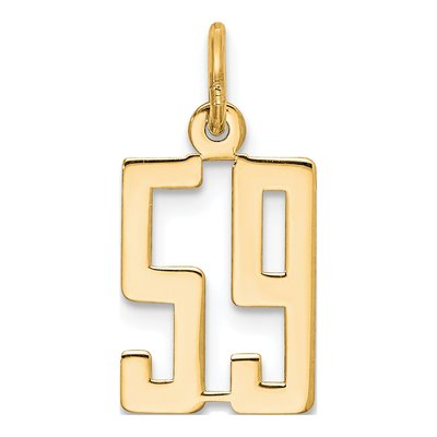 14K Yellow Gold Small Number 59 Pendant