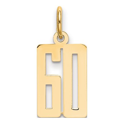 14K Yellow Gold Small Number 60 Pendant