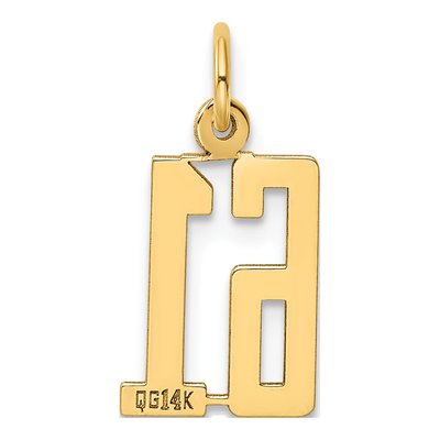 14K Yellow Gold Small Number 61 Pendant – view 4