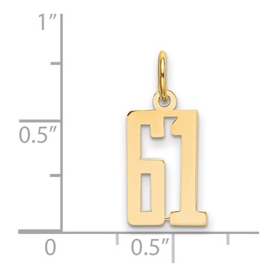 14K Yellow Gold Small Number 61 Pendant – view 5