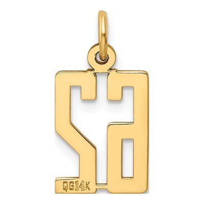 14K Yellow Gold Small Number 62 Charm – view 3