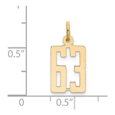 14K Yellow Gold Small Number 63 Pendant – view 2