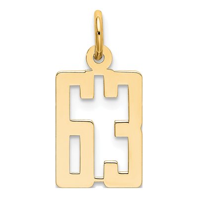 14K Yellow Gold Small Number 63 Pendant