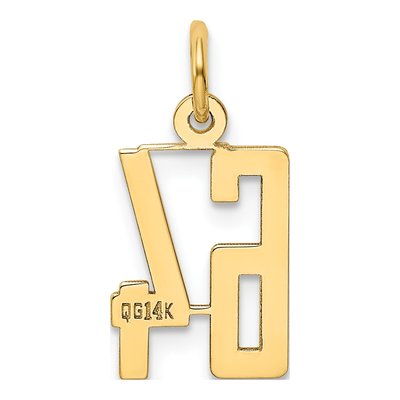 14K Yellow Gold Small Number 64 Charm – view 3