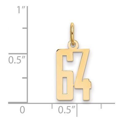 14K Yellow Gold Small Number 64 Charm – view 4