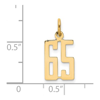 14K Yellow Gold Number 65 Charm – view 4
