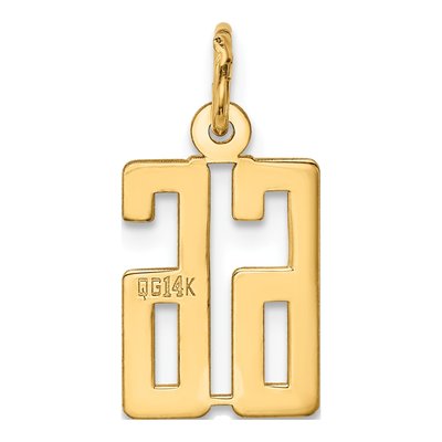 14K Yellow Gold Small Number 66 Pendant – view 3