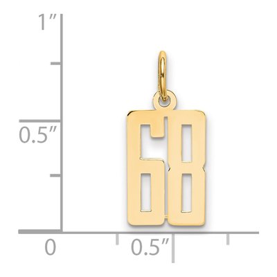 14K Yellow Gold Small Number 68 Pendant – view 4