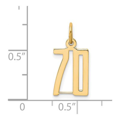 14K Yellow Gold Small Number 70 Pendant – view 2