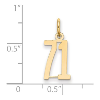 14K Yellow Gold Small Number 71 Charm – view 2