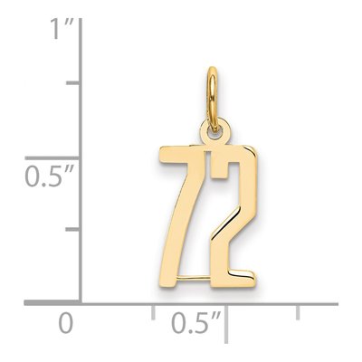 14K Yellow Gold Small Number 72 Charm – view 5