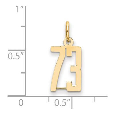 14K Yellow Gold Small Number 73 Charm – view 3