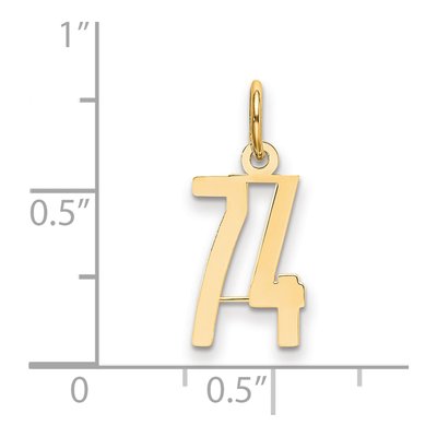14K Yellow Gold Small Number 74 Pendant – view 5