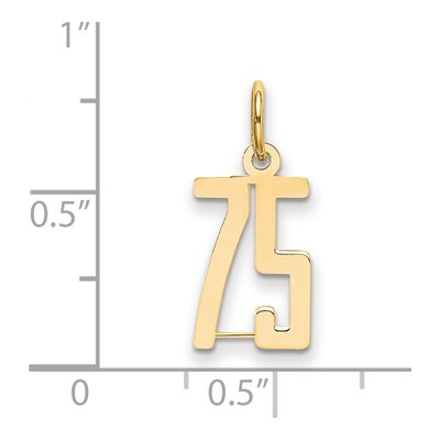 14K Yellow Gold Number 75 Charm – view 4