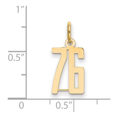 14K Yellow Gold Small Number 76 Pendant – view 2