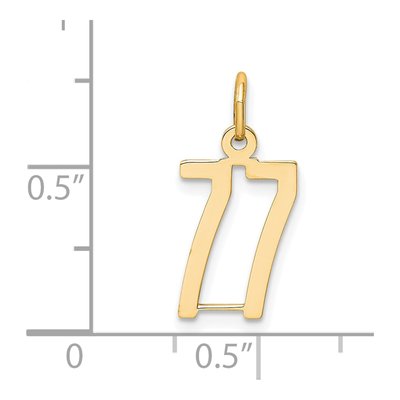 14K Yellow Gold Small Number 77 Pendant – view 2