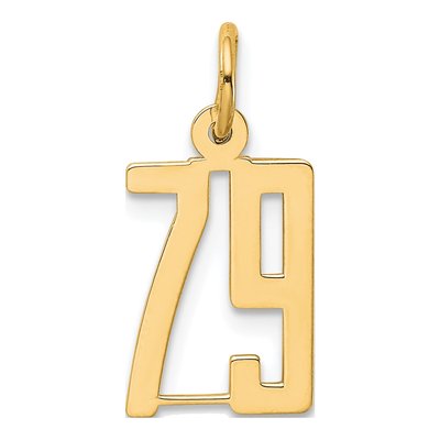 14K Yellow Gold Small Number 79 Pendant