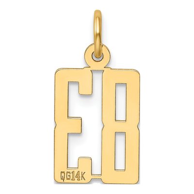 14K Yellow Gold Small Number 83 Pendant – view 3