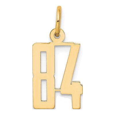14K Yellow Gold Small Number 84 Charm