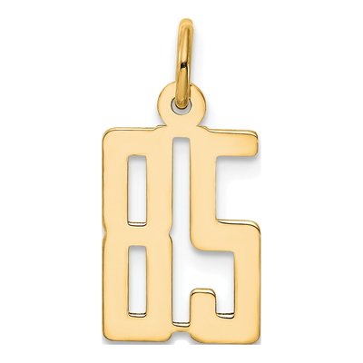 14K Yellow Gold Small Number 85 Pendant