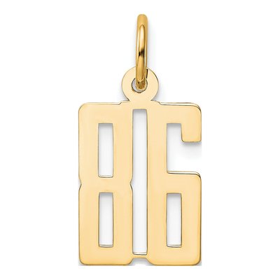 14K Yellow Gold Small Number 86 Pendant