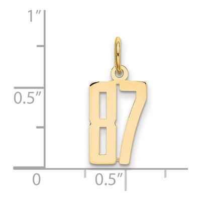 14K Yellow Gold Small Number 87 Charm – view 3