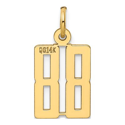 14K Yellow Gold Small Number 88 Pendant – view 3