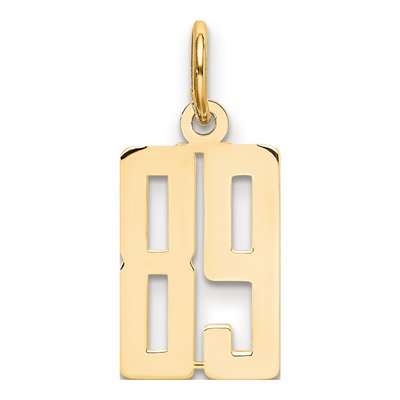 14K Yellow Gold Small Number 89 Pendant