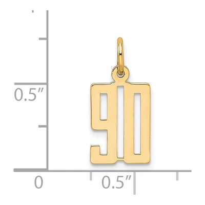 14K Yellow Gold Number 90 Charm – view 2