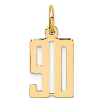 14K Yellow Gold Number 90 Charm