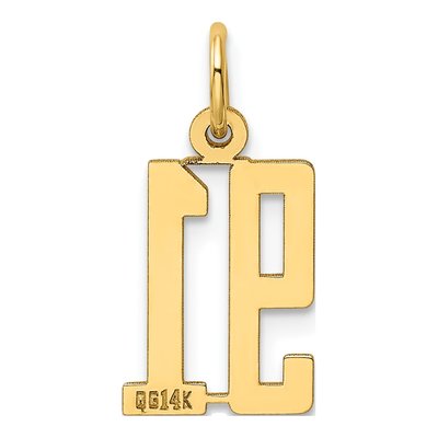14K Yellow Gold Small Number 91 Charm – view 3