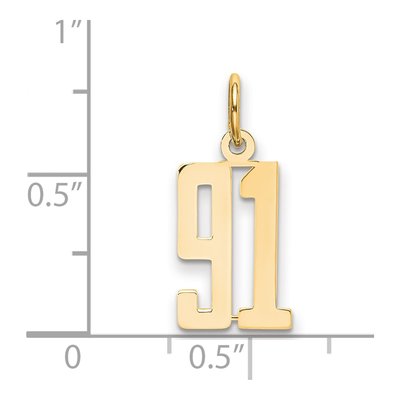 14K Yellow Gold Small Number 91 Charm – view 4