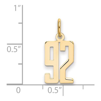 14K Yellow Gold Small Number 92 Charm – view 4