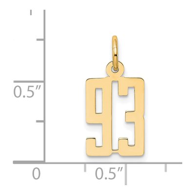 14K Yellow Gold Small Number 93 Charm – view 5